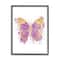 Stupell Industries Purple Butterfly Paint Splatter Glam Insect in Black Frame Wall Art